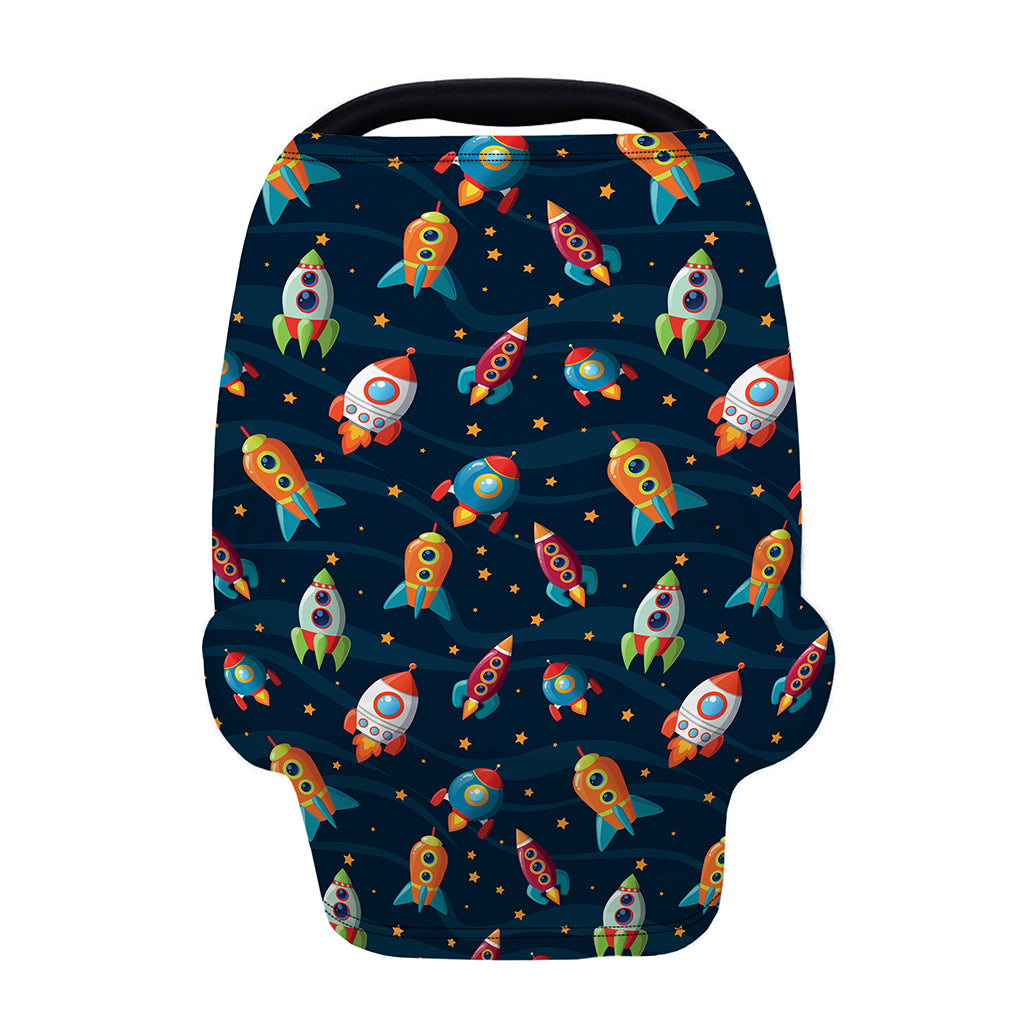 Rockets And Stars Pattern Print Baby Seat Cover
