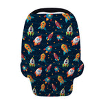 Rockets And Stars Pattern Print Baby Seat Cover