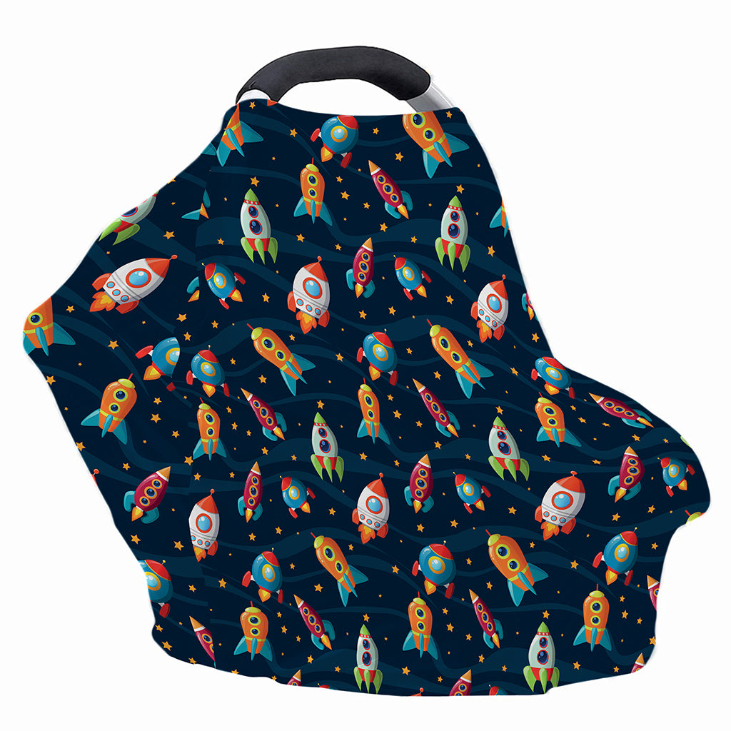 Rockets And Stars Pattern Print Baby Seat Cover