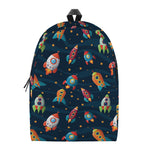 Rockets And Stars Pattern Print Backpack