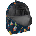 Rockets And Stars Pattern Print Backpack