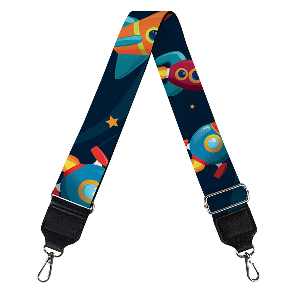 Rockets And Stars Pattern Print Bag Strap