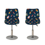 Rockets And Stars Pattern Print Bar Stool Covers
