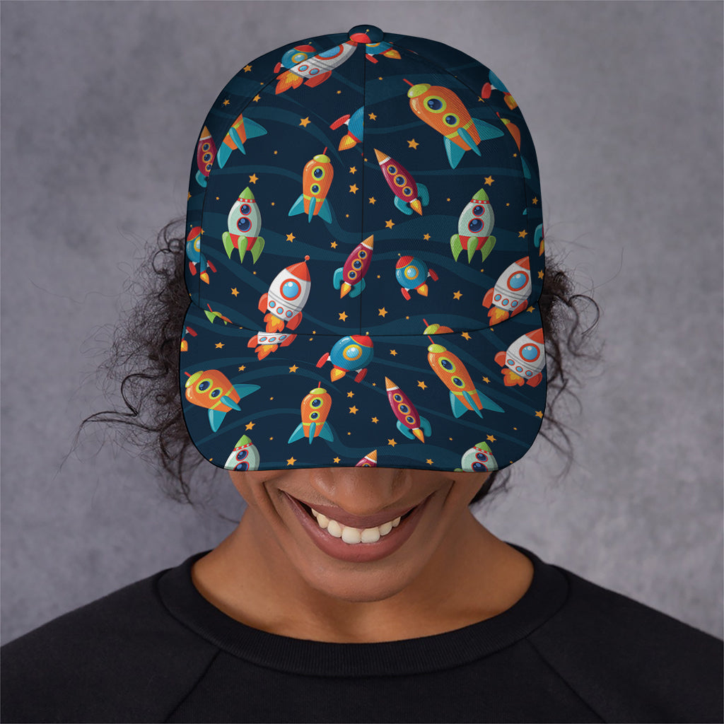 Rockets And Stars Pattern Print Baseball Cap