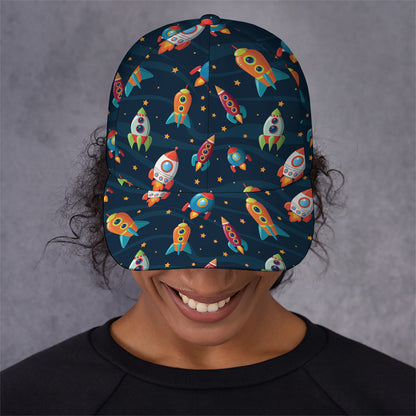 Rockets And Stars Pattern Print Baseball Cap