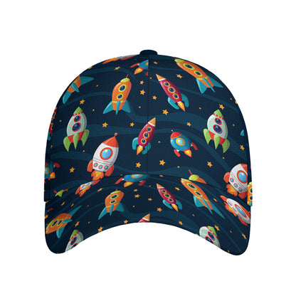 Rockets And Stars Pattern Print Baseball Cap