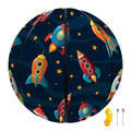 Rockets And Stars Pattern Print Basketball