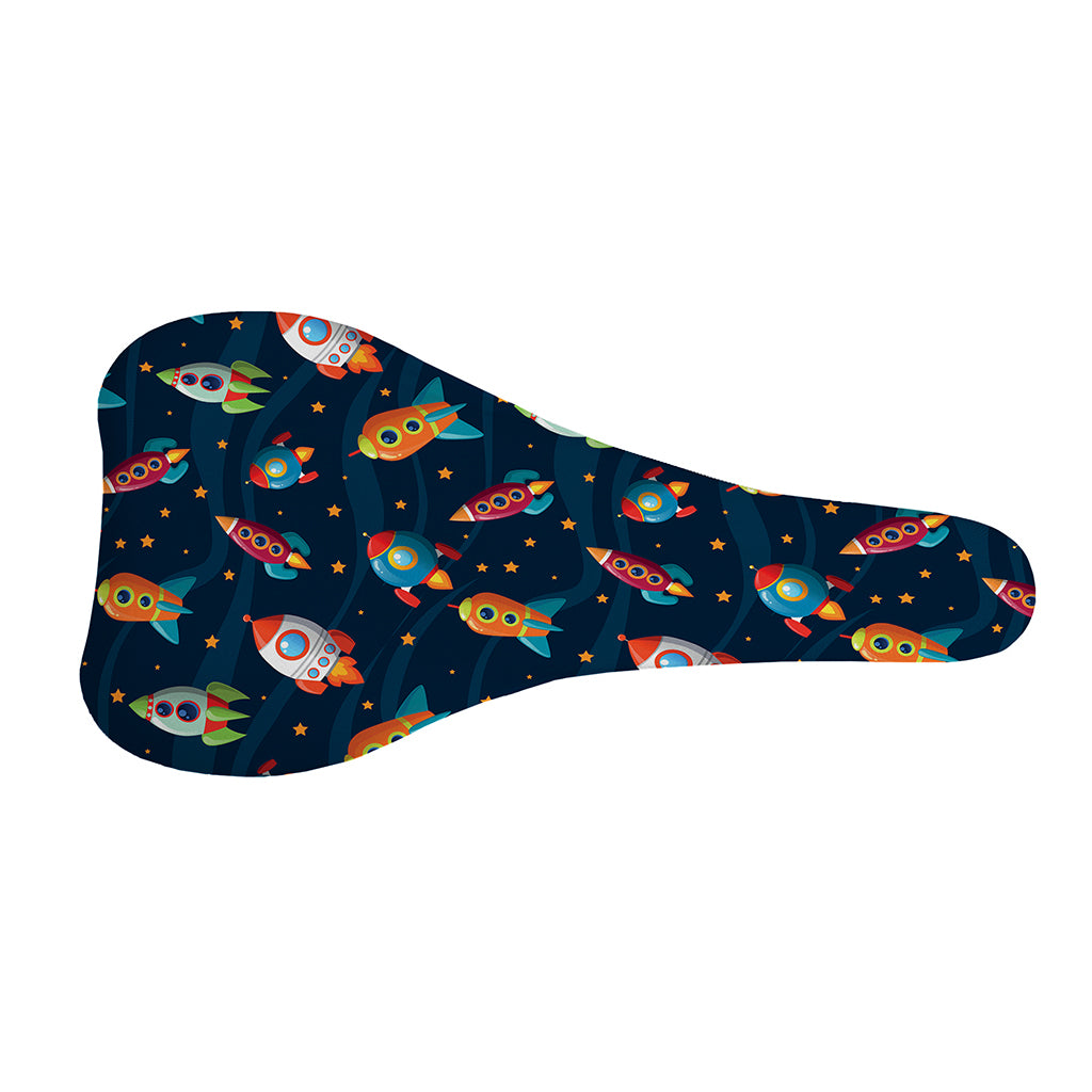 Rockets And Stars Pattern Print Bicycle Seat Cover