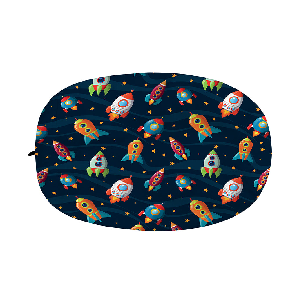Rockets And Stars Pattern Print Car Side Mirror Covers