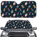Rockets And Stars Pattern Print Car Windshield Sun Shade