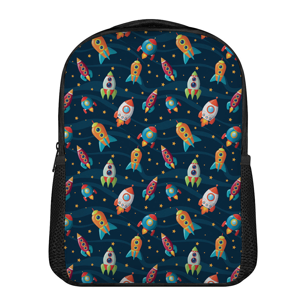 Rockets And Stars Pattern Print Casual Backpack