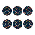Rockets And Stars Pattern Print Coaster Set
