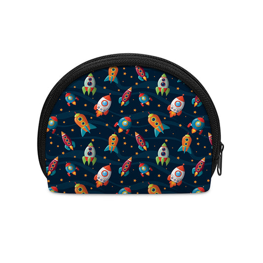 Rockets And Stars Pattern Print Coin Purse