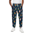 Rockets And Stars Pattern Print Cotton Sweatpants