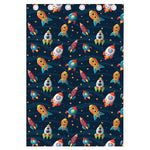 Rockets And Stars Pattern Print Curtain