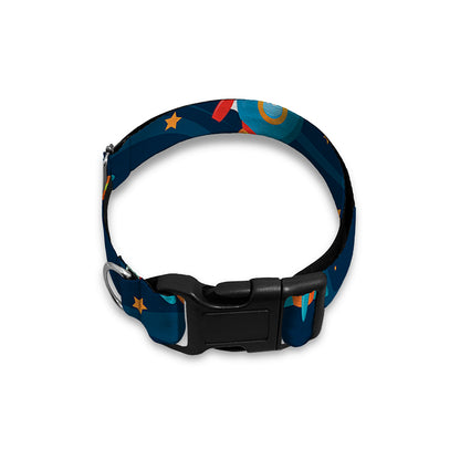 Rockets And Stars Pattern Print Dog Collar