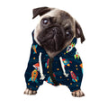 Rockets And Stars Pattern Print Dog Zip Up Hoodie