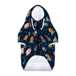 Rockets And Stars Pattern Print Dog Zip Up Hoodie