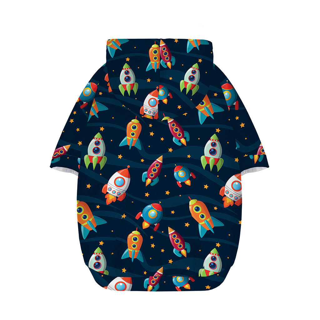 Rockets And Stars Pattern Print Dog Zip Up Hoodie