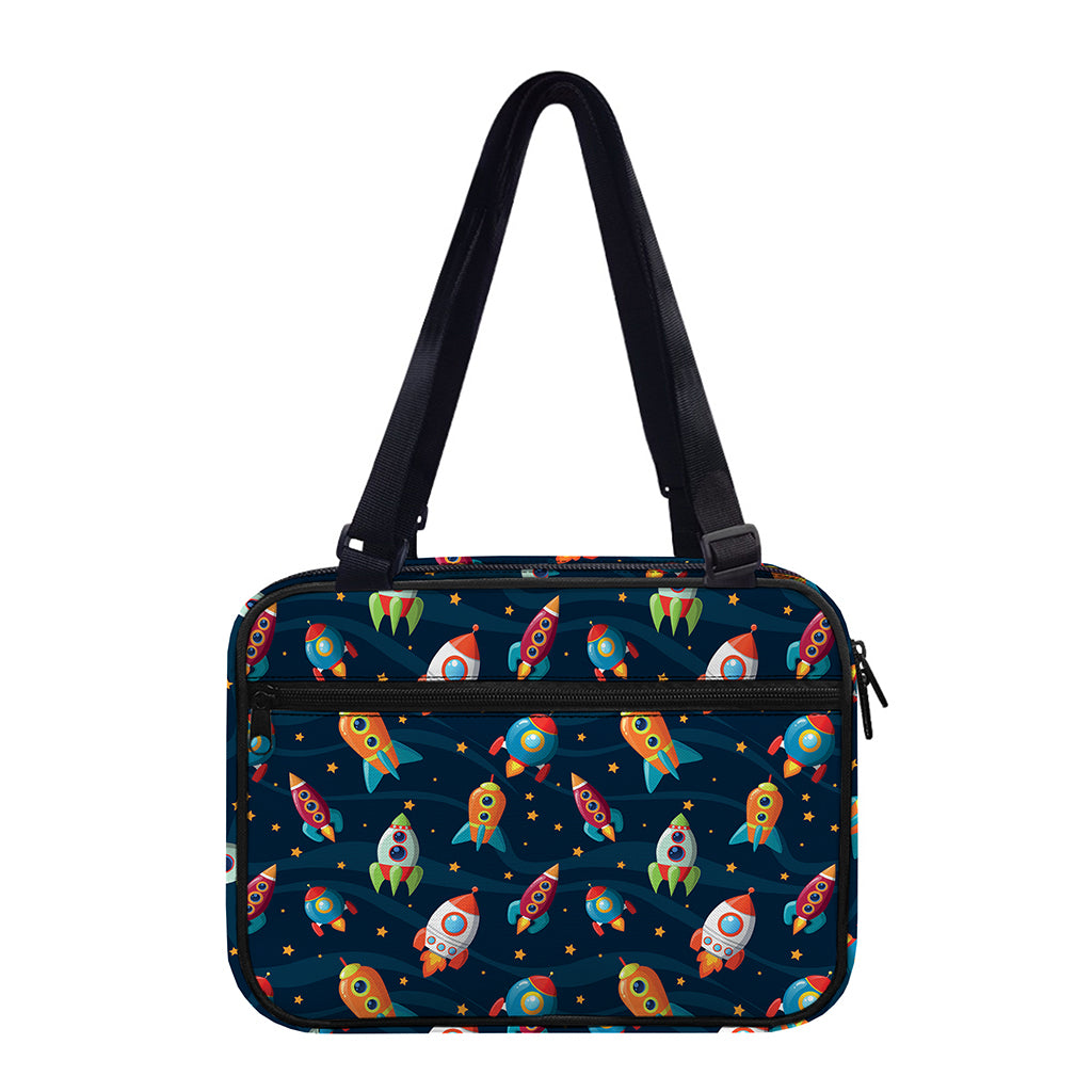 Rockets And Stars Pattern Print Double Strap Bible Bag