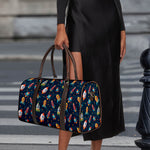 Rockets And Stars Pattern Print Duffle Bag