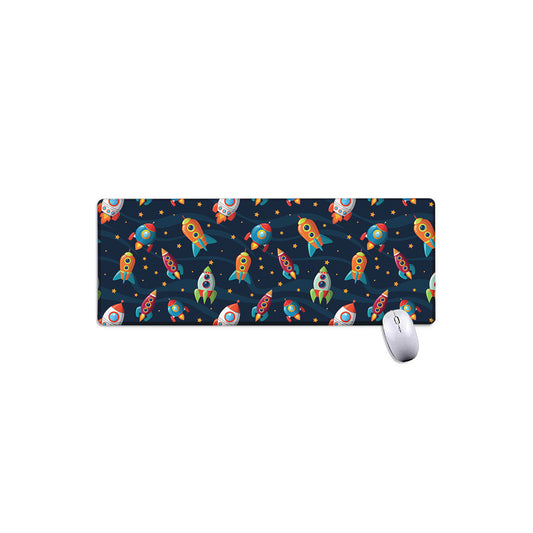Rockets And Stars Pattern Print Extended Mouse Pad