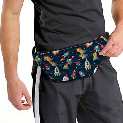 Rockets And Stars Pattern Print Fanny Pack