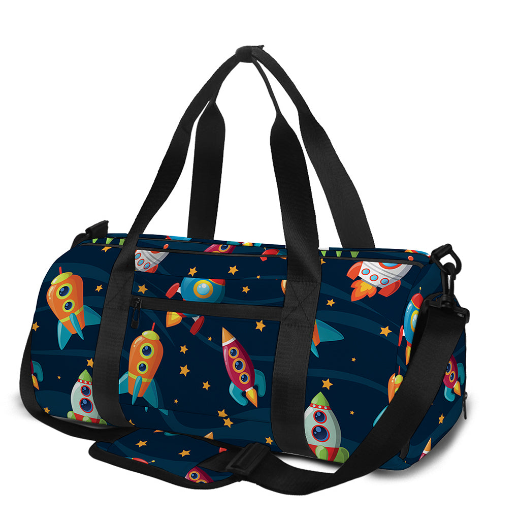 Rockets And Stars Pattern Print Gym Bag