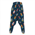 Rockets And Stars Pattern Print Hammer Pants