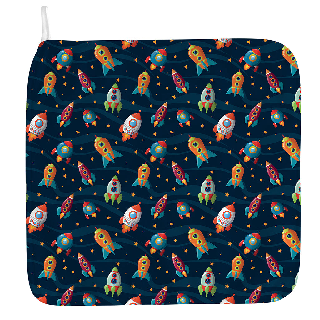 Rockets And Stars Pattern Print Hand Towel