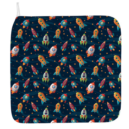 Rockets And Stars Pattern Print Hand Towel