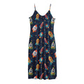 Rockets And Stars Pattern Print Jersey Midi Cami Dress