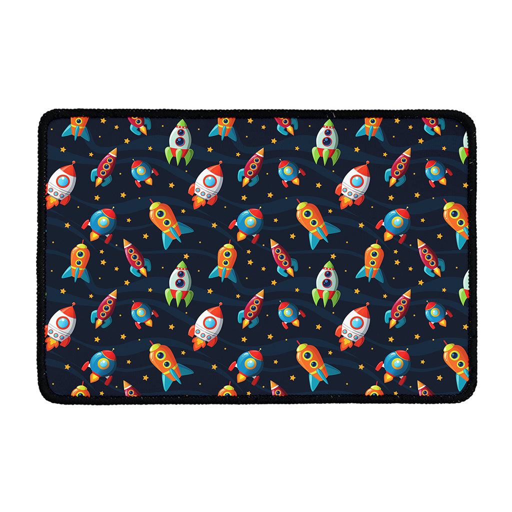Rockets And Stars Pattern Print Kitchen Mat