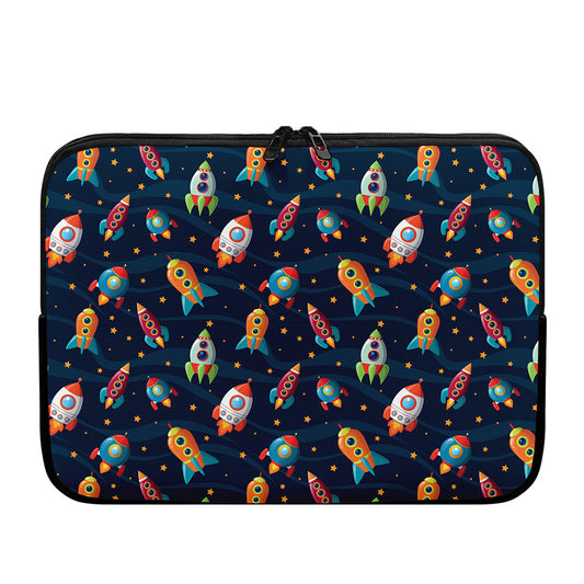 Rockets And Stars Pattern Print Laptop Sleeve