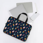 Rockets And Stars Pattern Print Laptop Sleeve With Handle