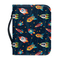 Rockets And Stars Pattern Print Leather Bible Cover