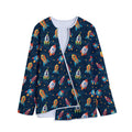 Rockets And Stars Pattern Print Long Sleeve Short Coat