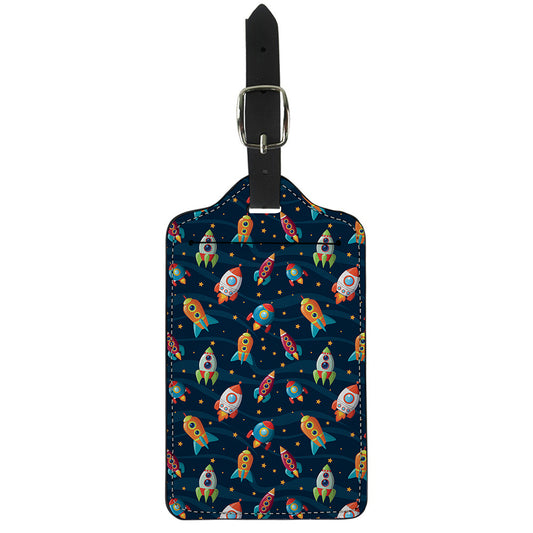 Rockets And Stars Pattern Print Luggage Tag