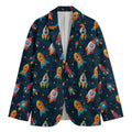 Rockets And Stars Pattern Print Men's Blazer