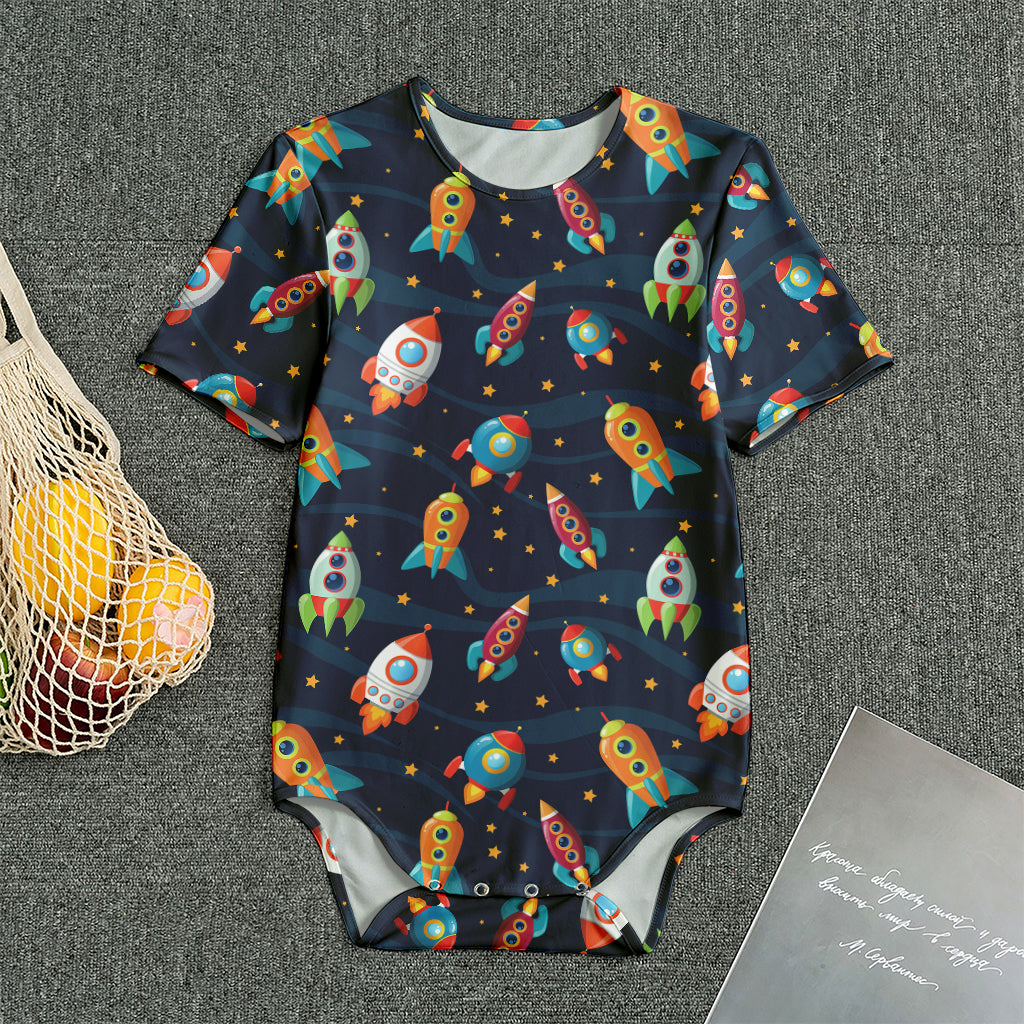 Rockets And Stars Pattern Print Men's Bodysuit