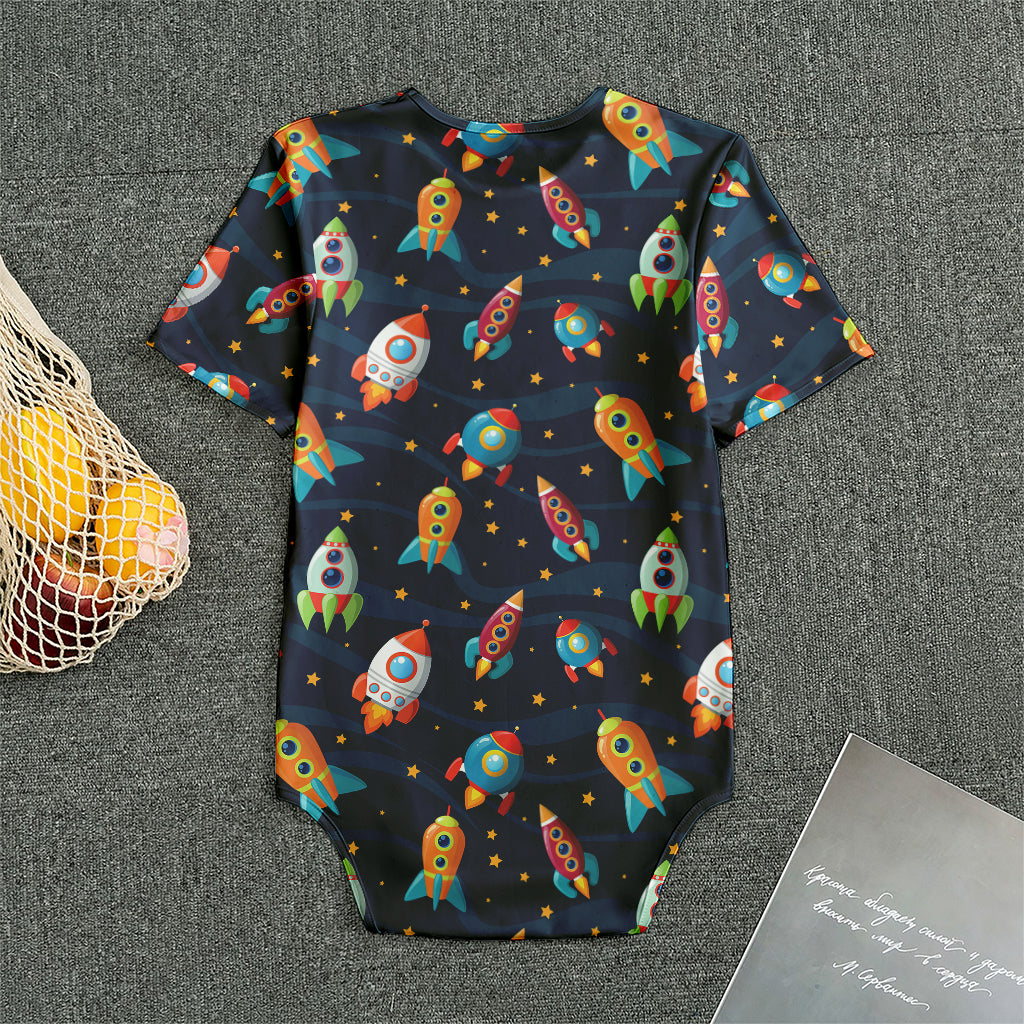 Rockets And Stars Pattern Print Men's Bodysuit