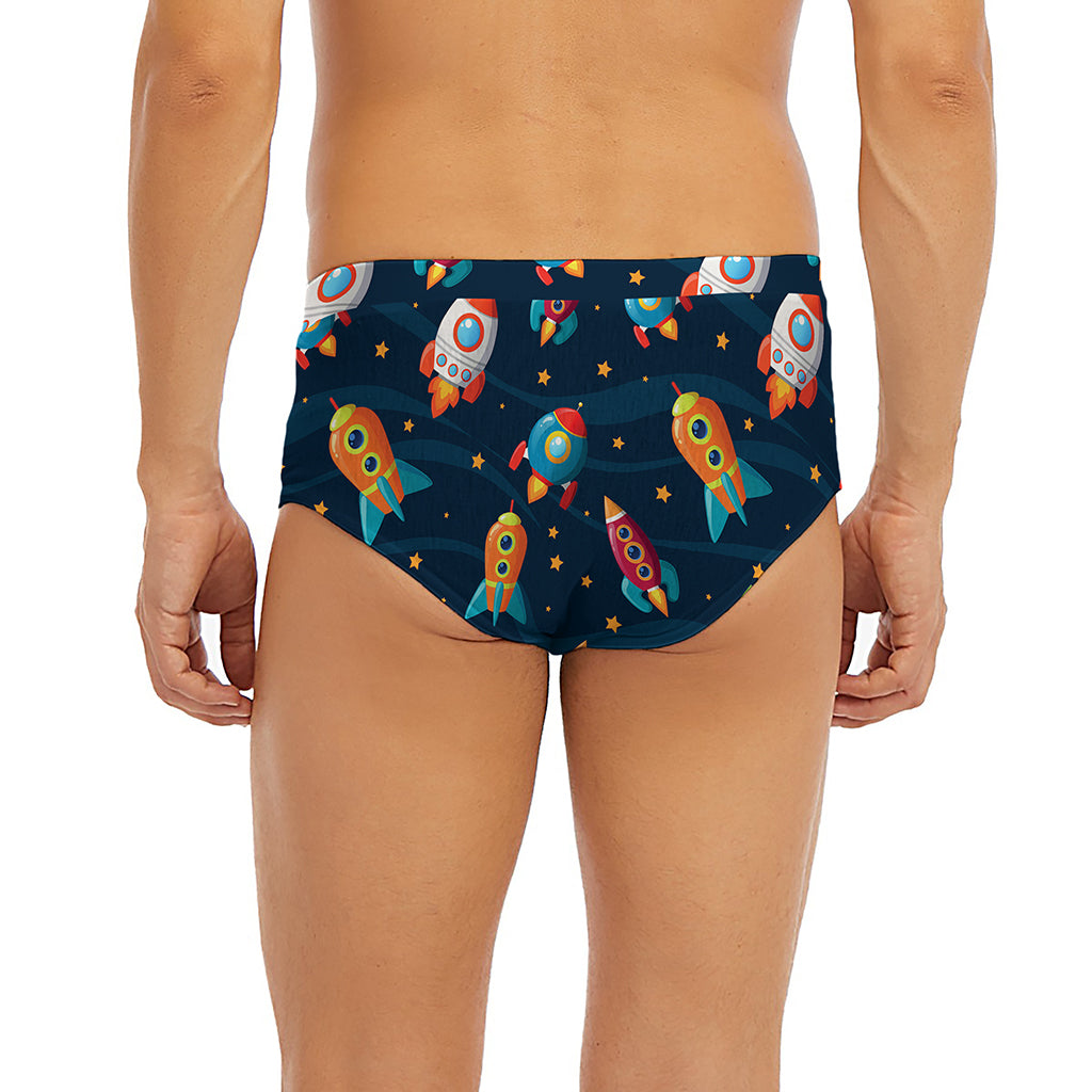 Rockets And Stars Pattern Print Men's Briefs