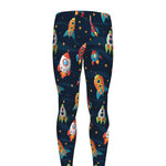 Rockets And Stars Pattern Print Men's leggings