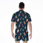 Rockets And Stars Pattern Print Men's Rompers