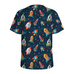 Rockets And Stars Pattern Print Men's Sports T-Shirt