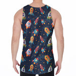 Rockets And Stars Pattern Print Men's Velvet Tank Top