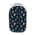 Rockets And Stars Pattern Print Mesh Laundry Hamper