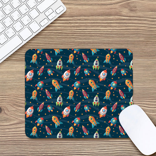 Rockets And Stars Pattern Print Mouse Pad