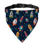 Rockets And Stars Pattern Print Over The Collar Dog Bandana