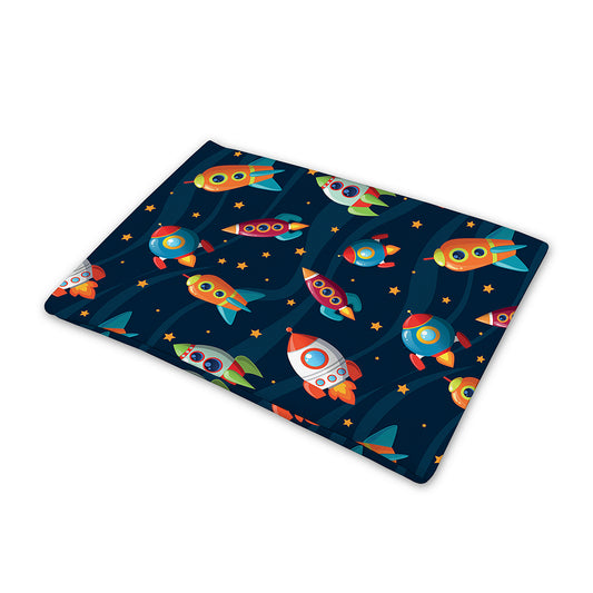 Rockets And Stars Pattern Print Pet Cooling Mat Cover